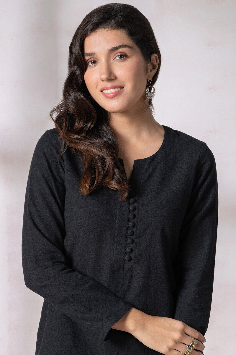 Naadirah Zoya Black Handloom Kurta