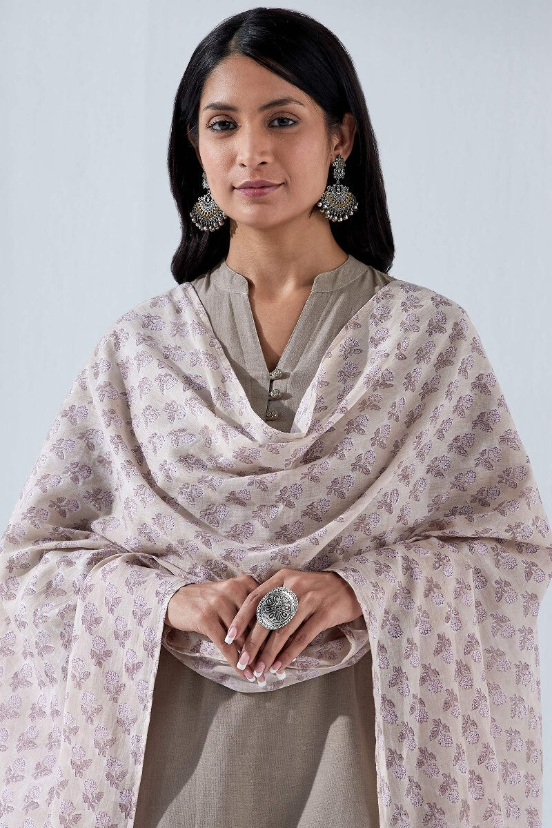 Nasrine Rehmat Beige Sanganeri Dupatta