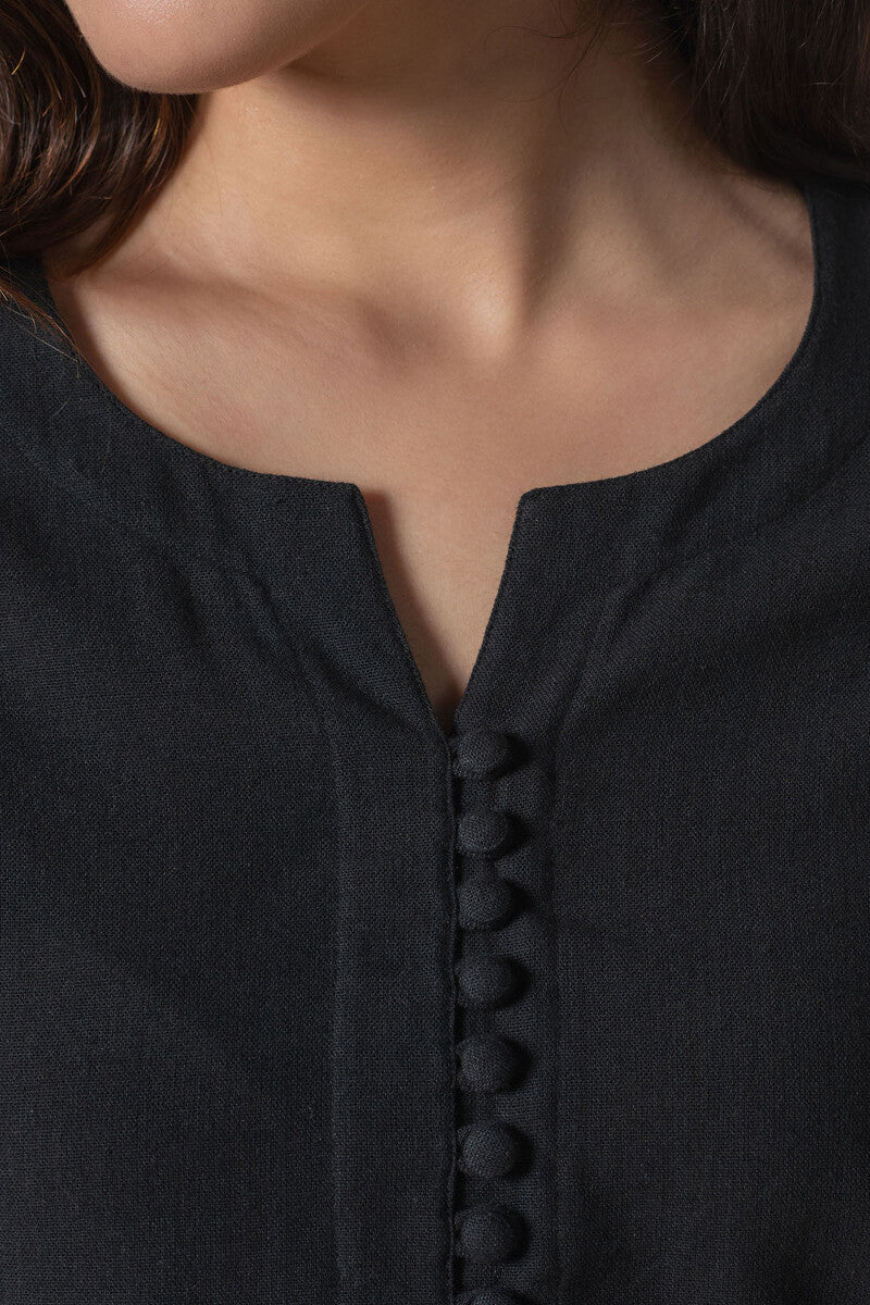 Naadirah Zoya Black Handloom Kurta