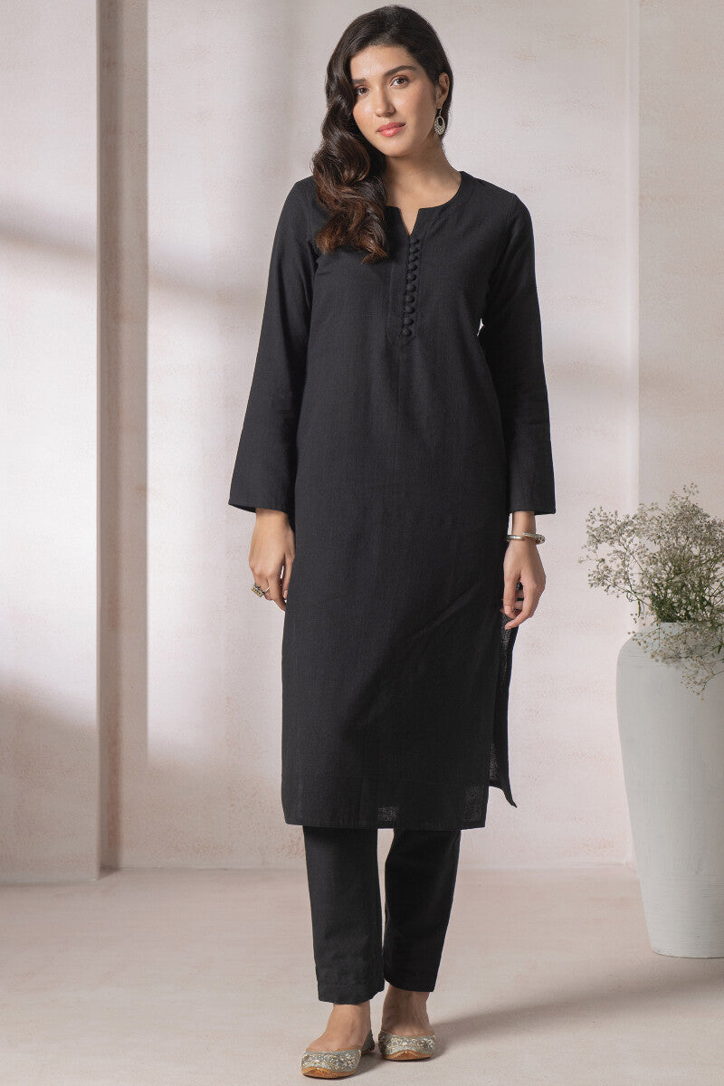 Naadirah Zoya Black Handloom Kurta