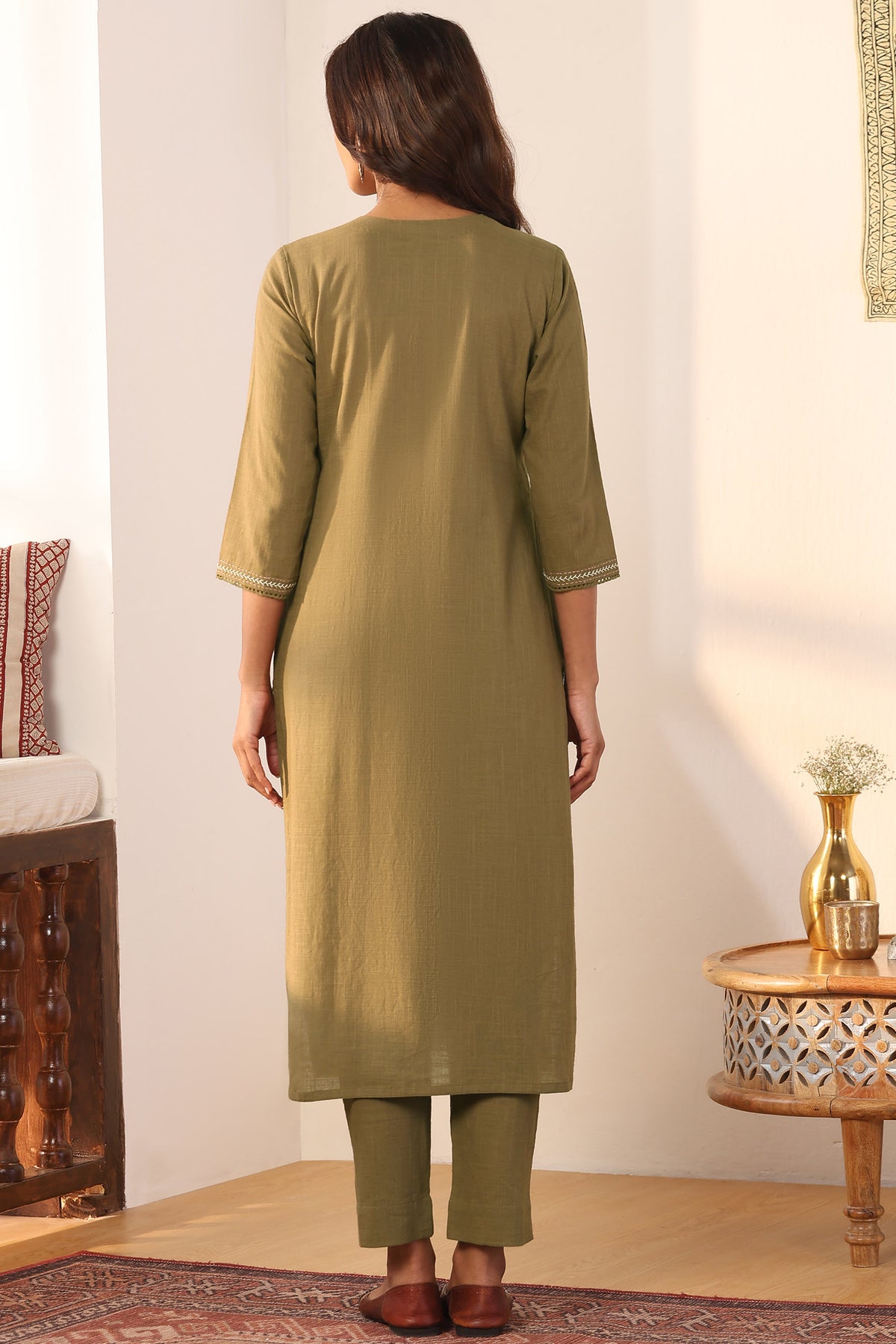 Roza Naaz Olive Green Kurta