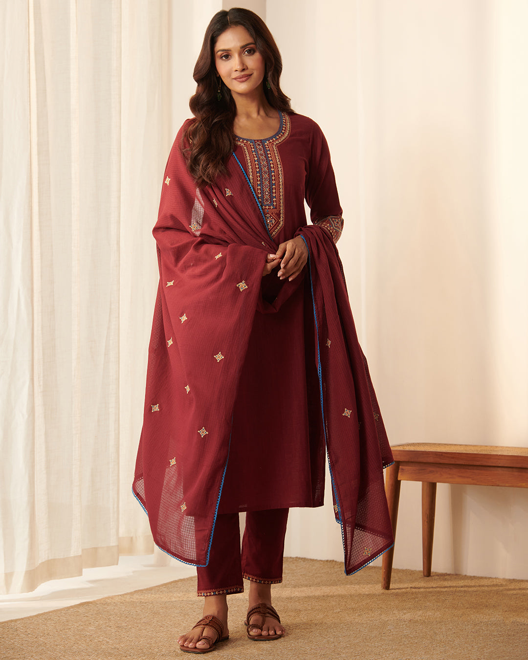 Mehraab Aahana Maroon Kurta