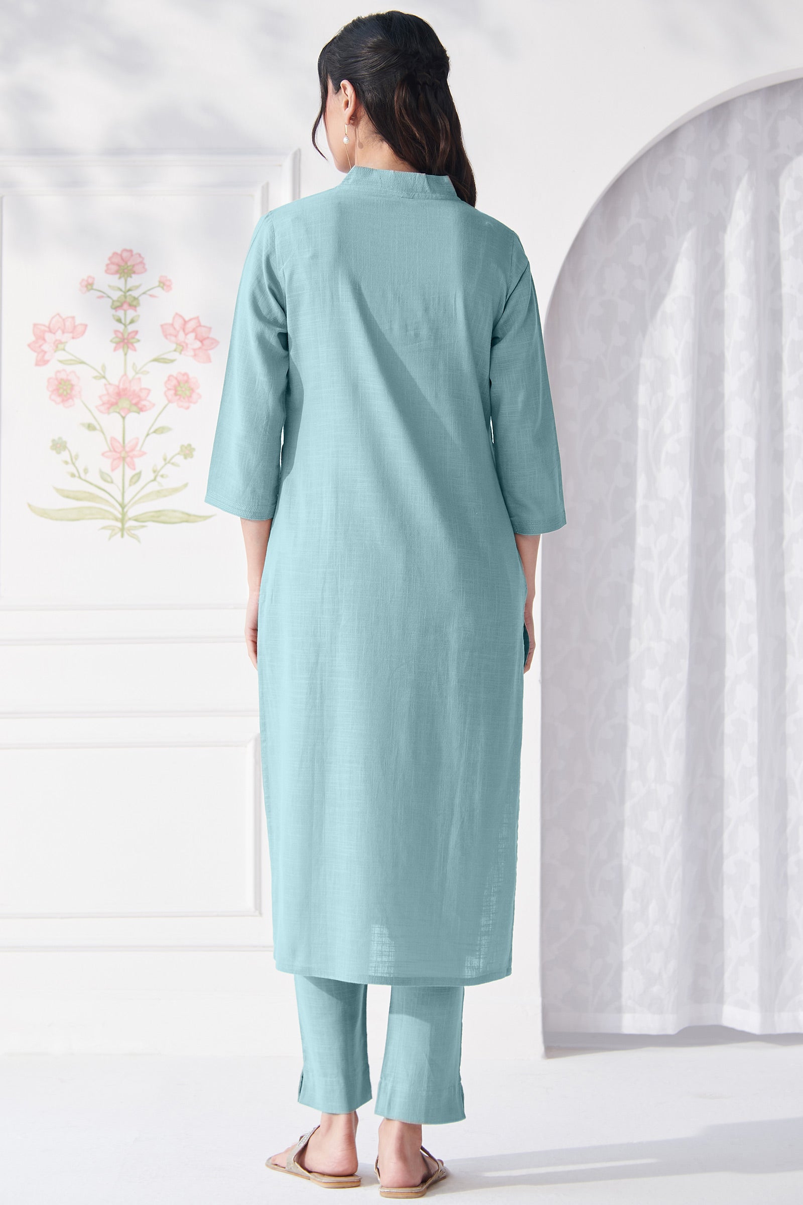 Roza Shaheen Blue Kurta