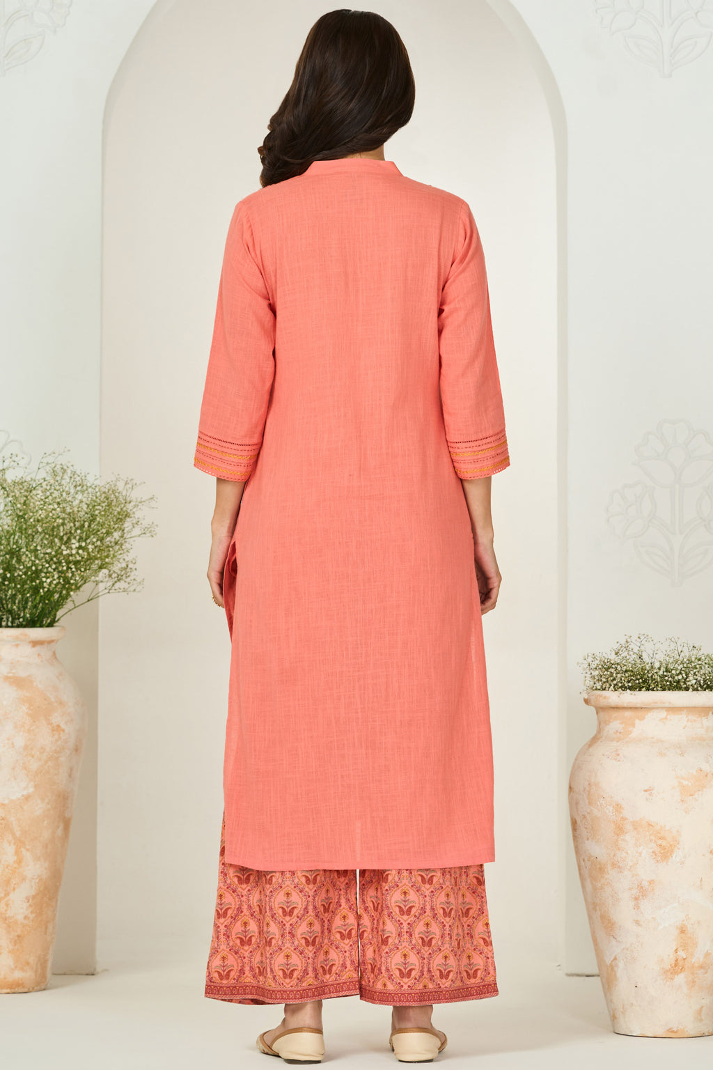 Roza Kiara Salmon Kurta