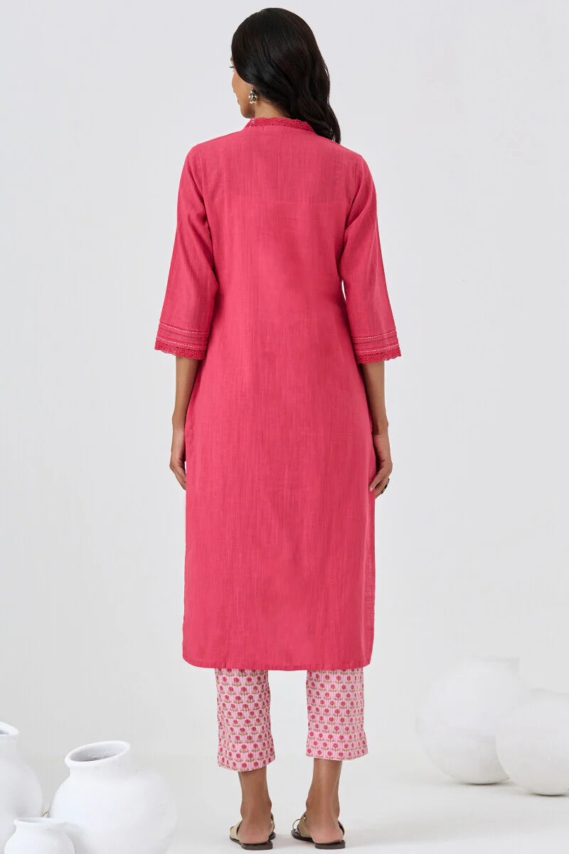 Surplus: Roza Sehreen Raspberry Kurta