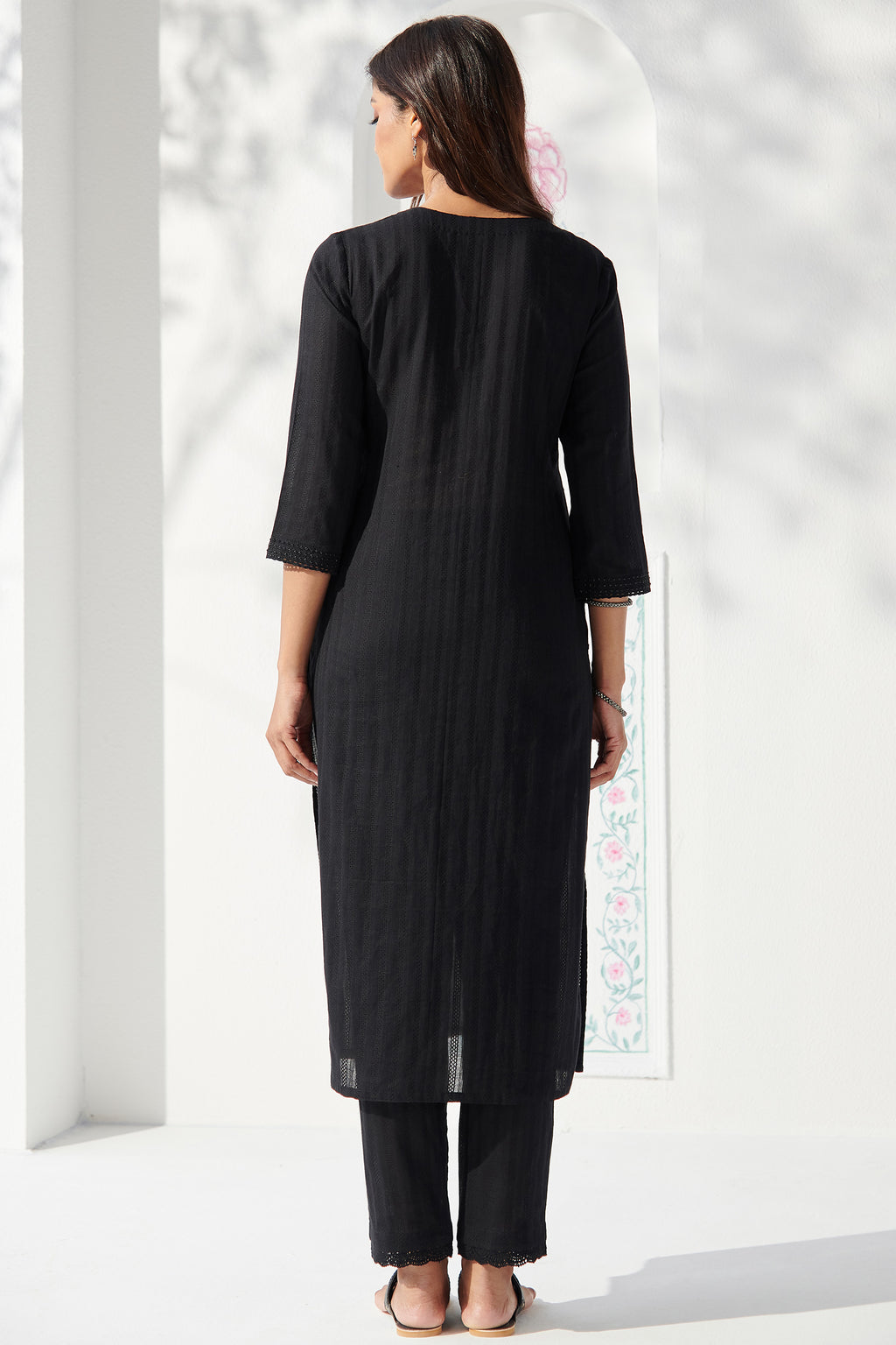 Nazira Rashidi Buy Roza Nazira Black Block Print Kurta | Farida Gupta – Farida Gupta India