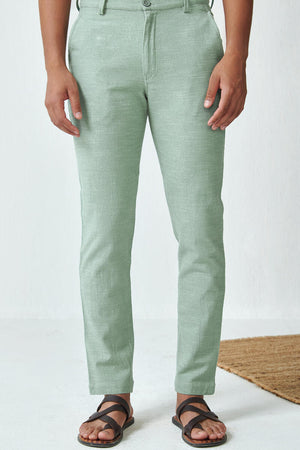 Zaid Aayan Sage Green Handloom Pants