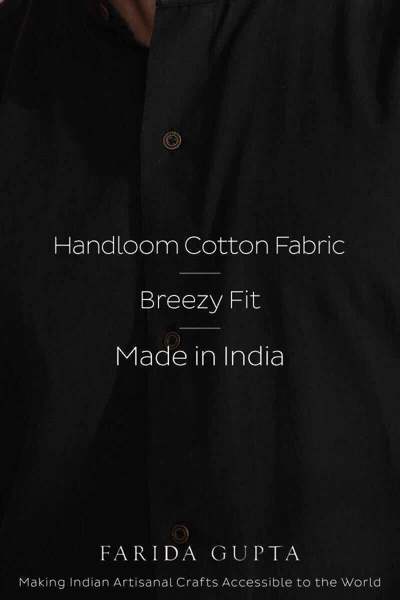 Zaid Black Handloom Shirt