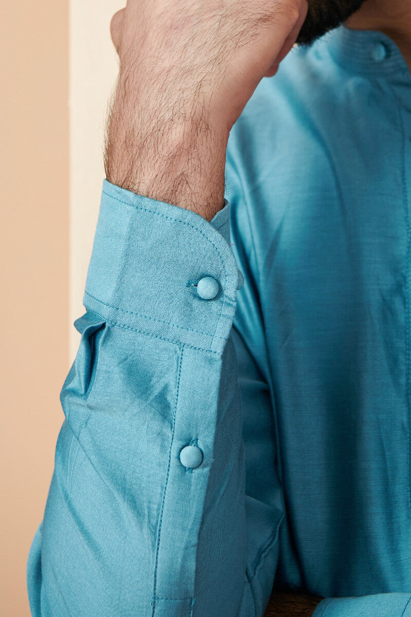 Shirin Arsh Blue Chanderi Kurta