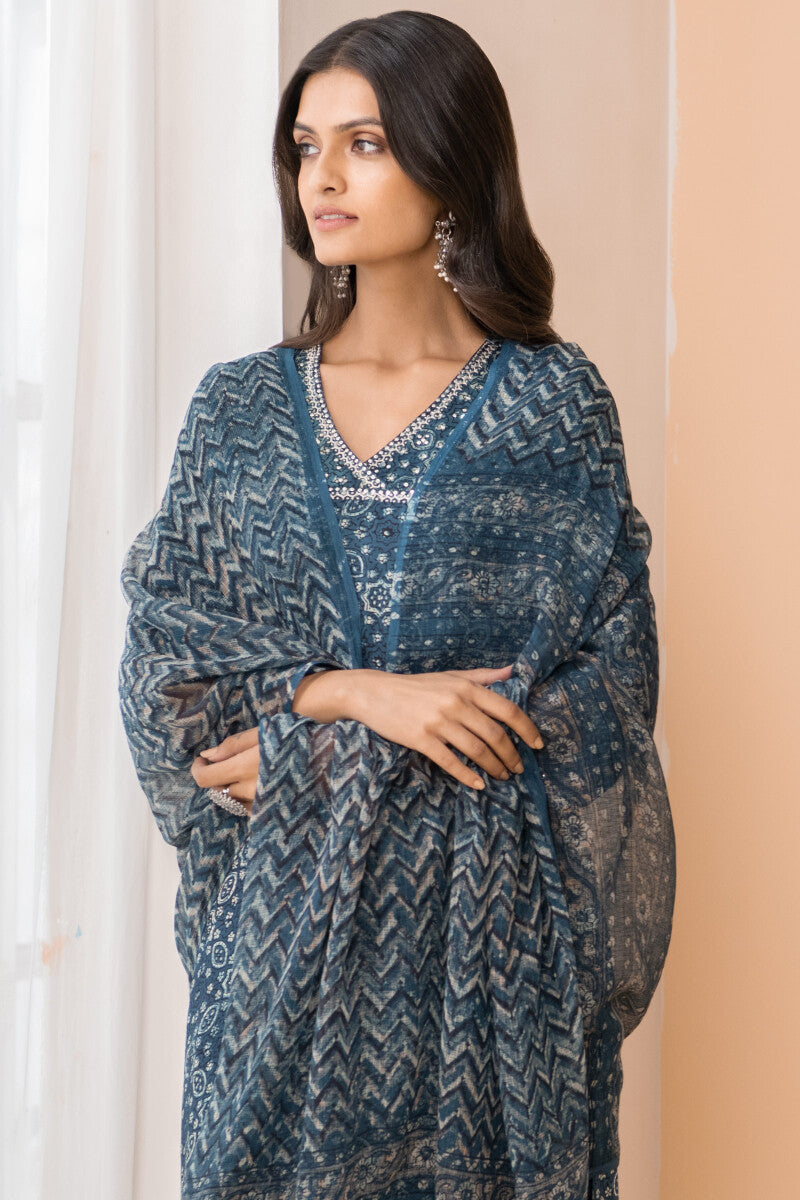 Sehra Shabnam Ajrak Modal Kurta