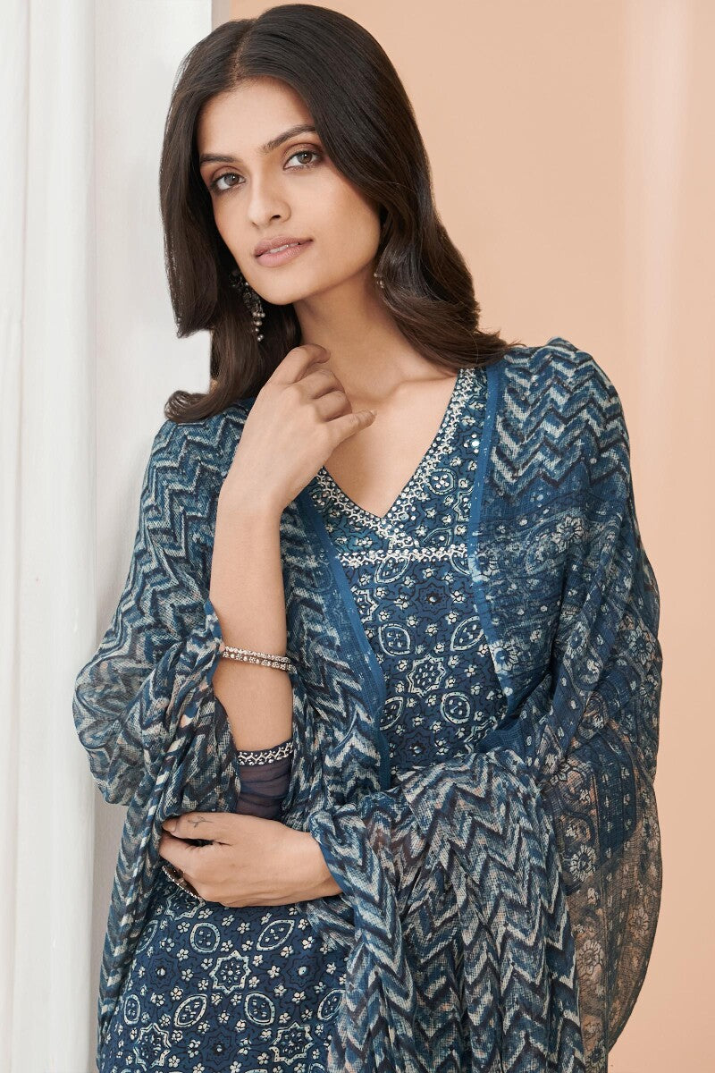 Sehra Shabnam Ajrak Kota Dupatta