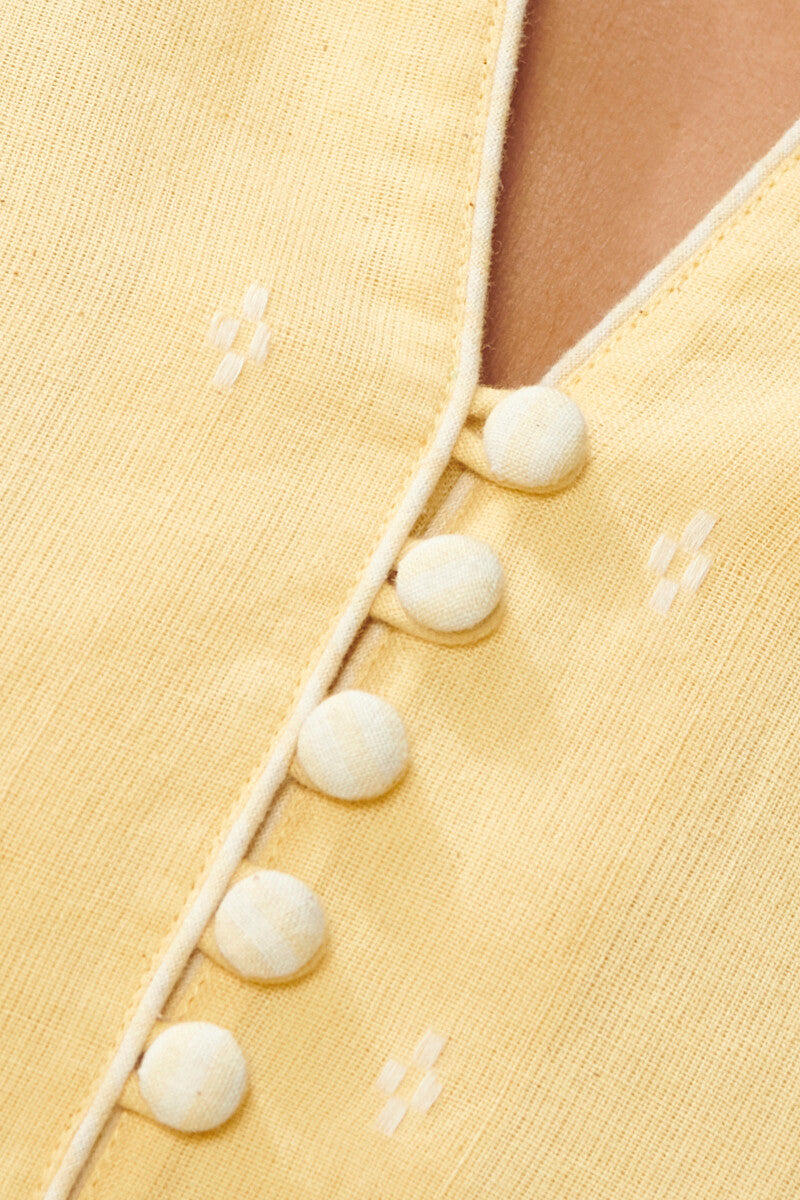 Gauhar Nadia Yellow Handloom Kurta