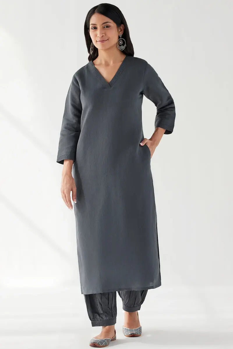 Naadirah Zoya Sage Blue Dobby Izhaar Pants