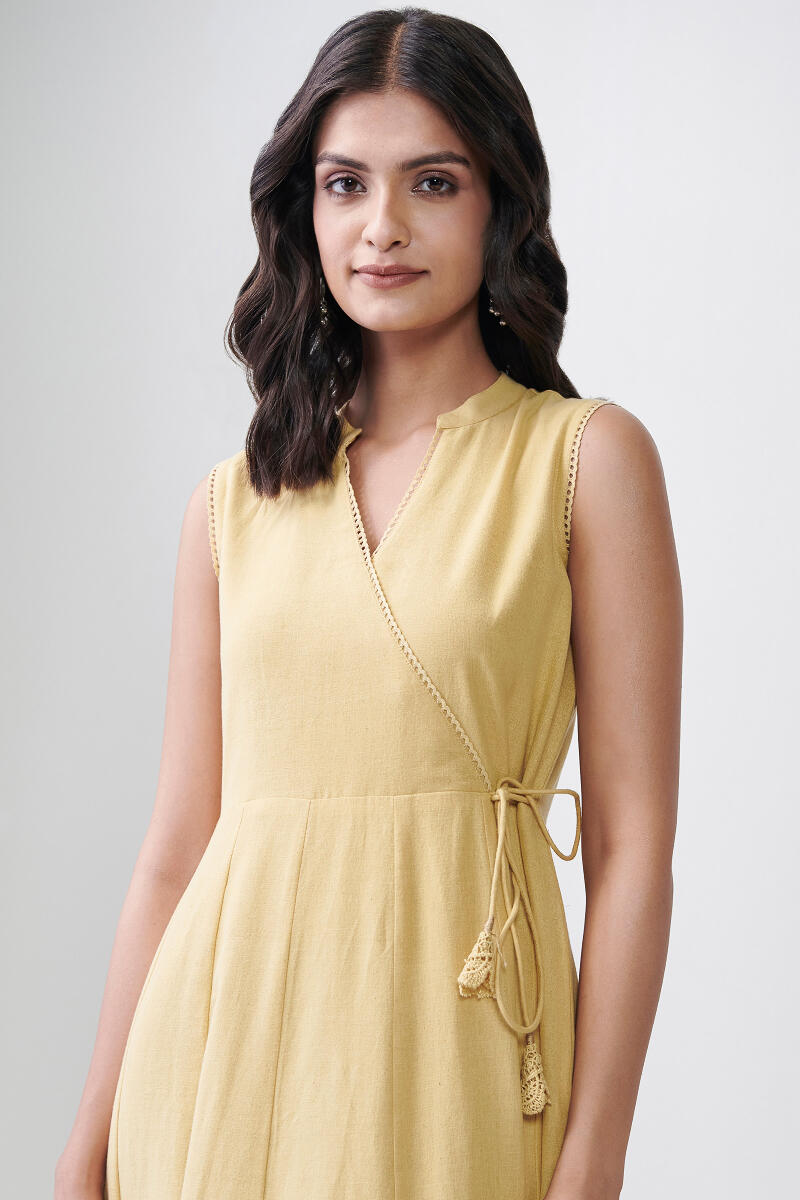 Roza Sabia Yellow Handloom Dress