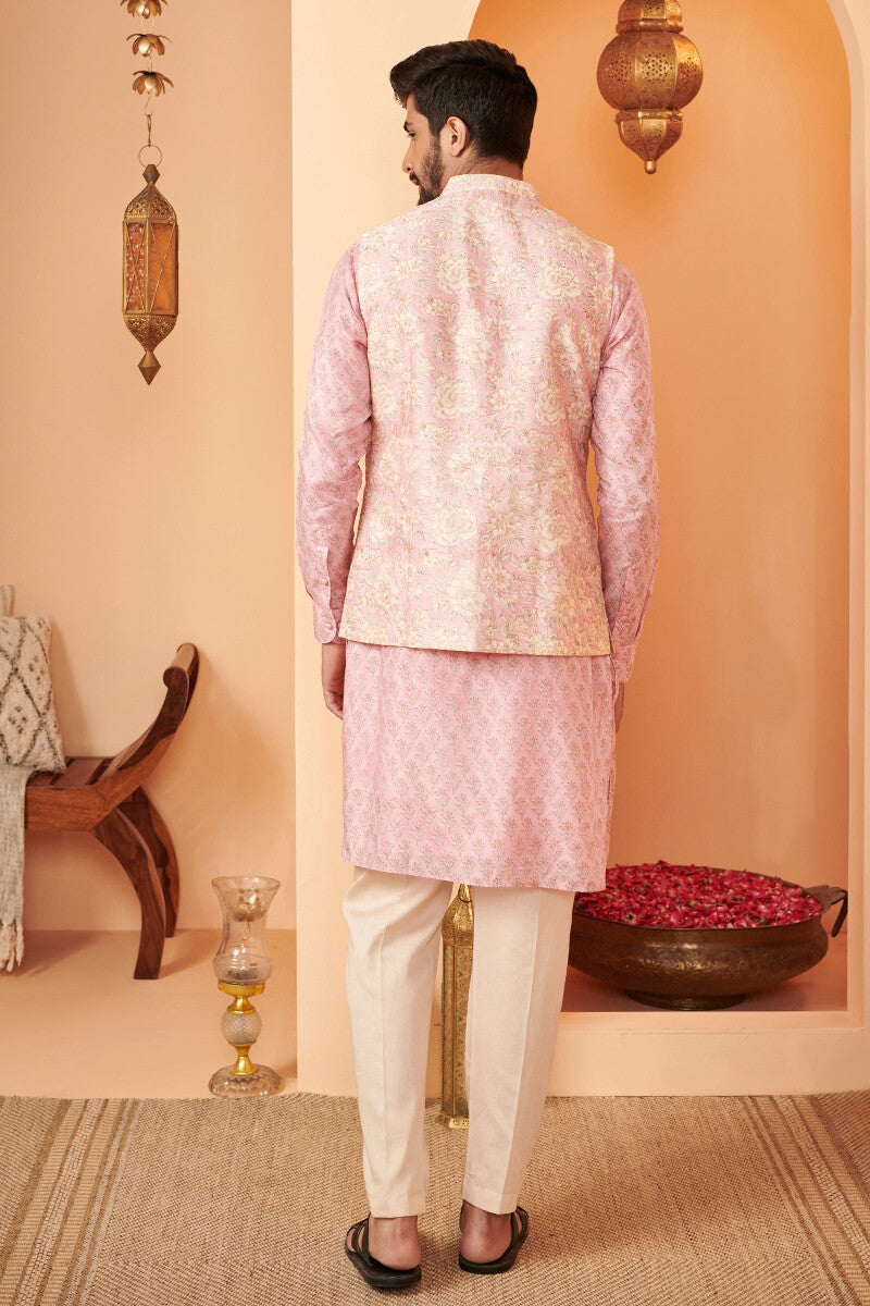 Shirin Sameer Sanganeri Chanderi Nehru Jacket