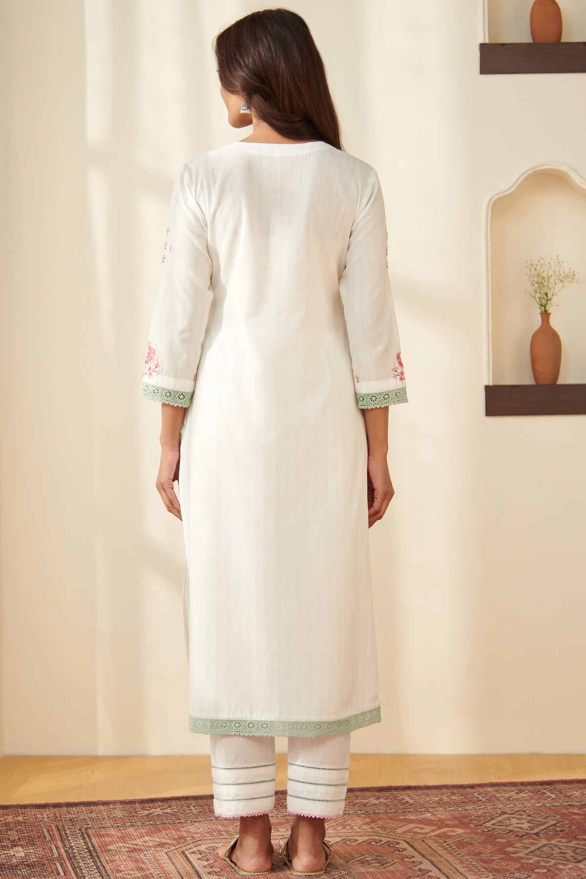 Mehraab Rumeha Off White Kurta