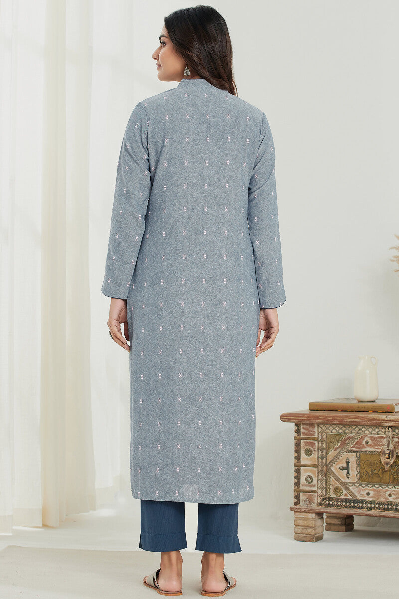 Naadirah Layla Blue Handloom Kurta