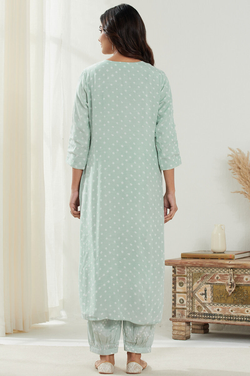 Gauhar Afroza Green Bandhej Kurta