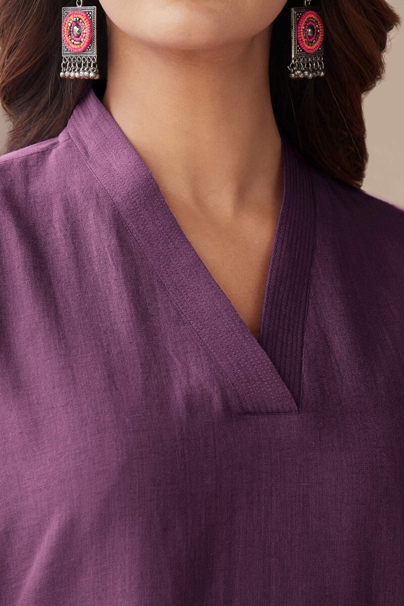 Surplus: Roza Seher Wine Kurta