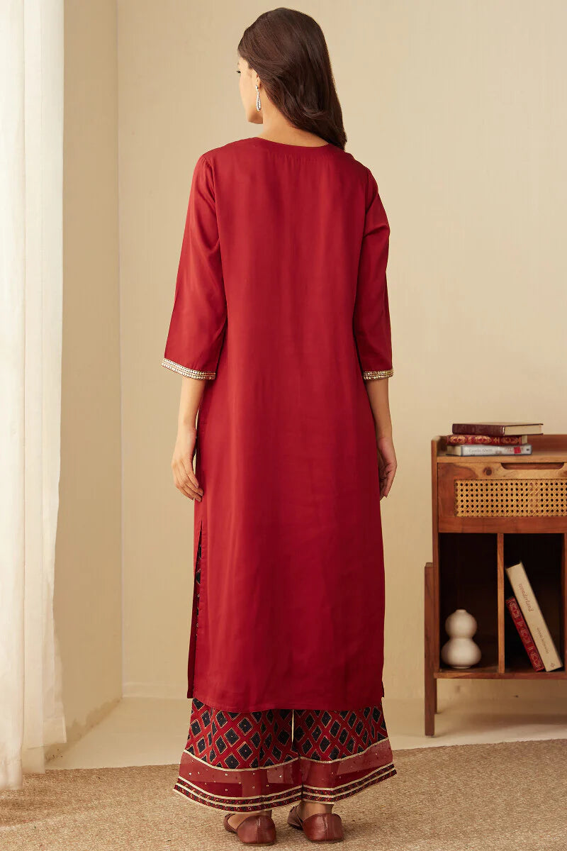 Mehrunissa Farah Red Kurta