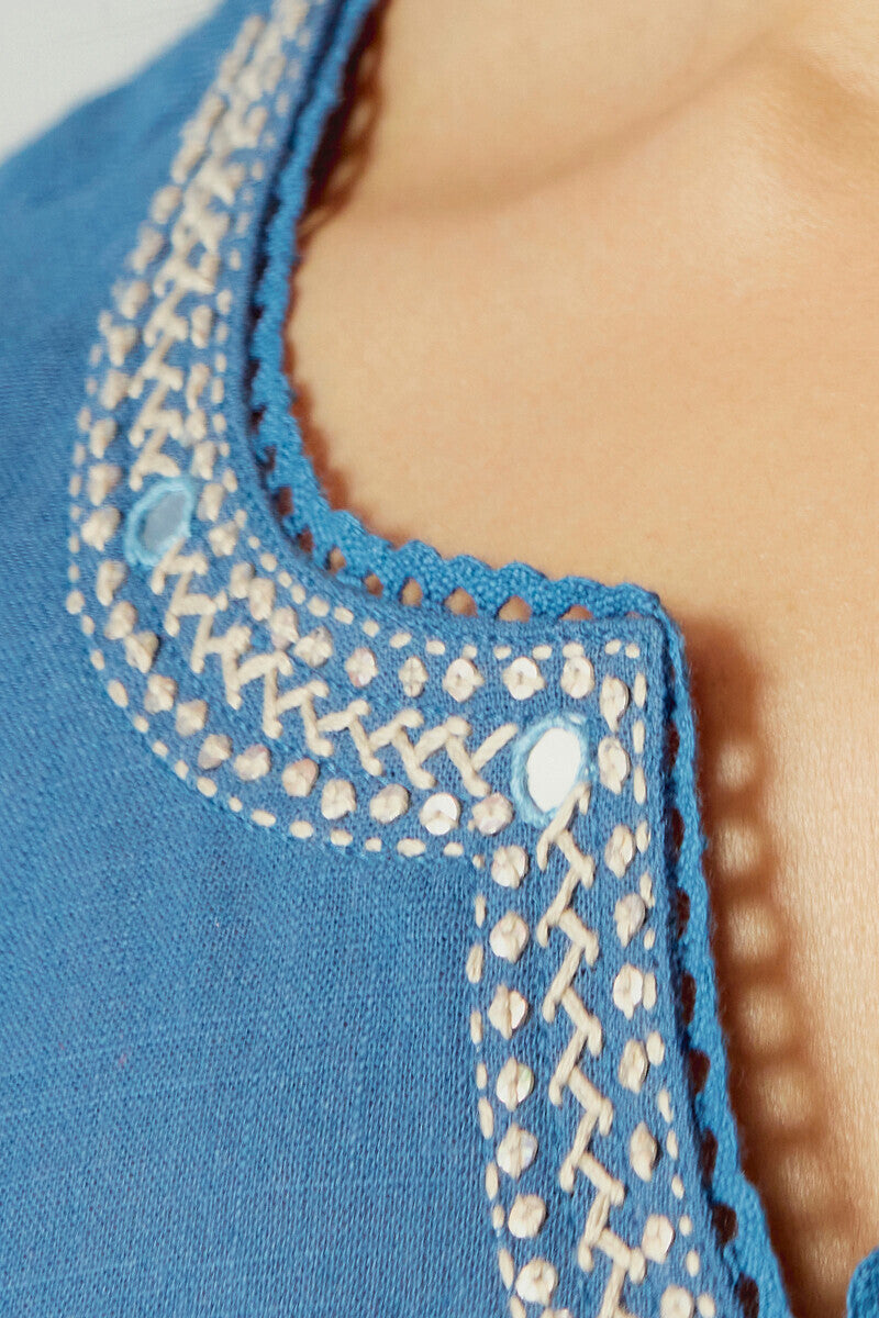 Roza Samaira Blue Kurta