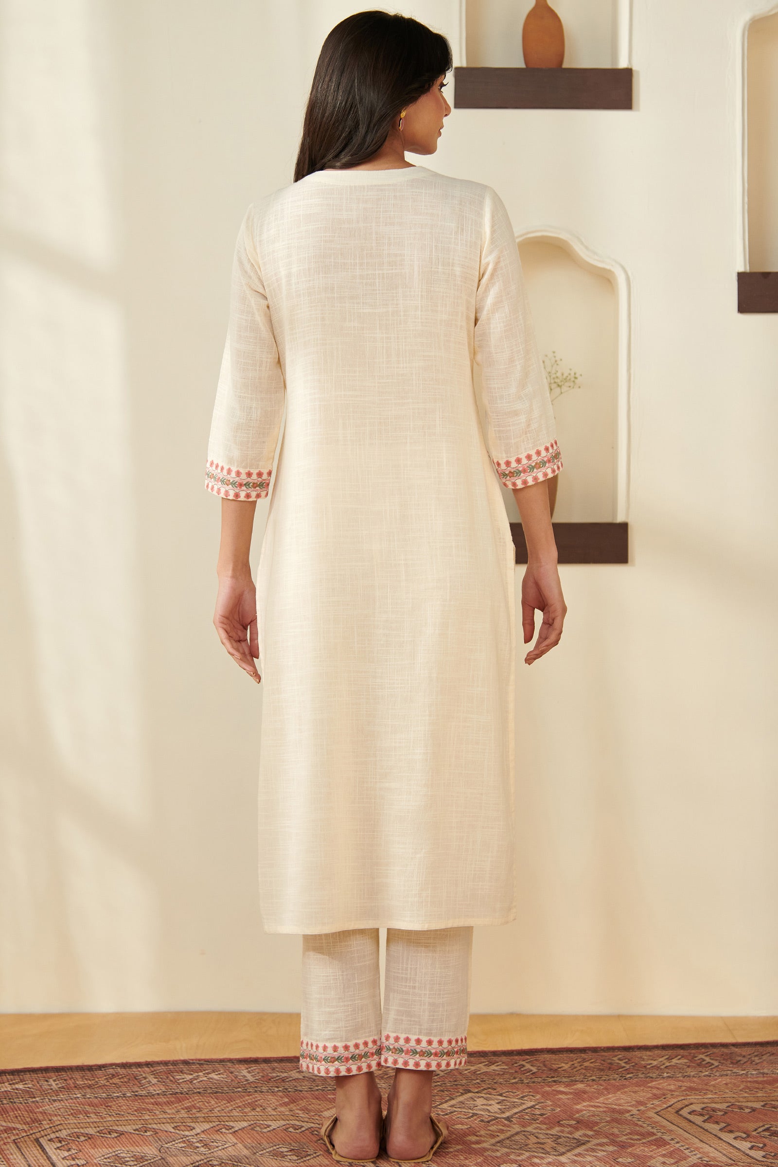 Mehraab Rabiya Cream Kurta