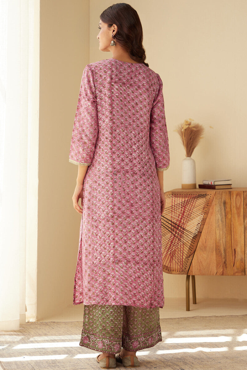 Mehrunissa Firosa Purple Sanganeri Kurta