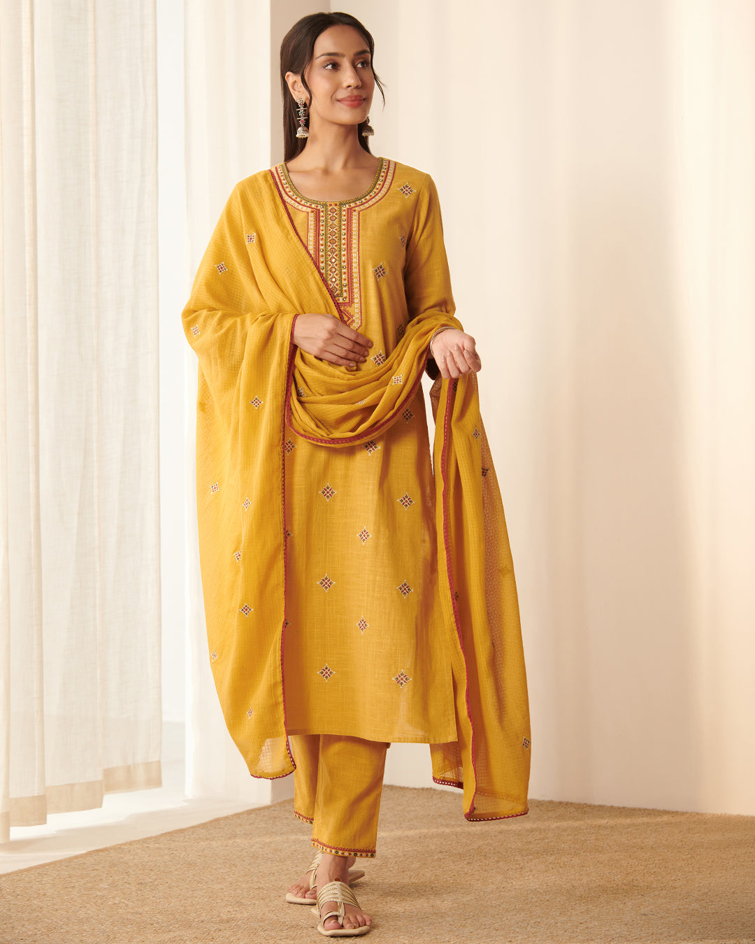 Mehraab Suhana Mustard Kurta