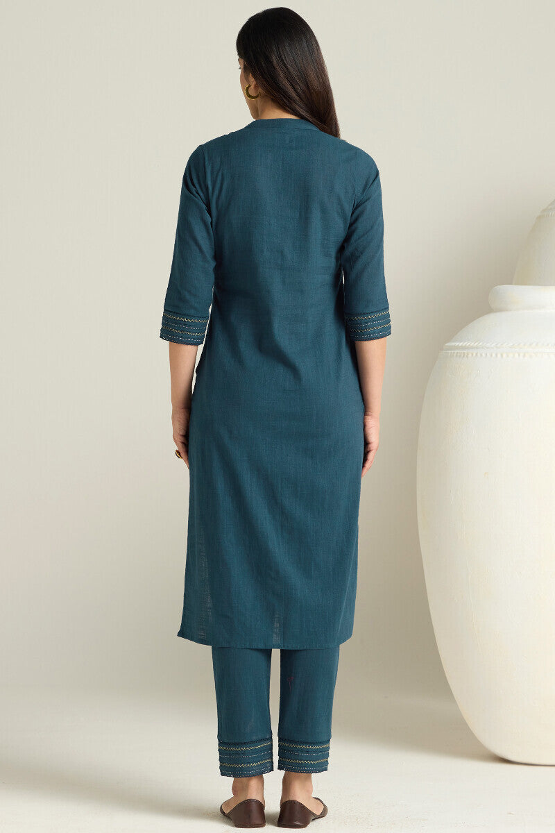 Kashida Kiara Navy Blue Kurta