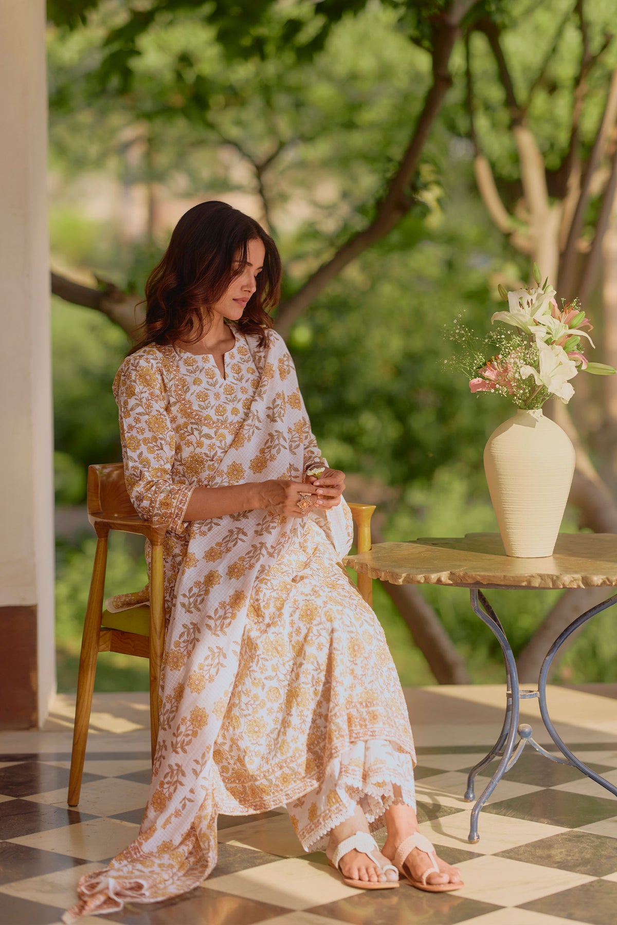 Gulbahar Tira Sanganeri Kurta