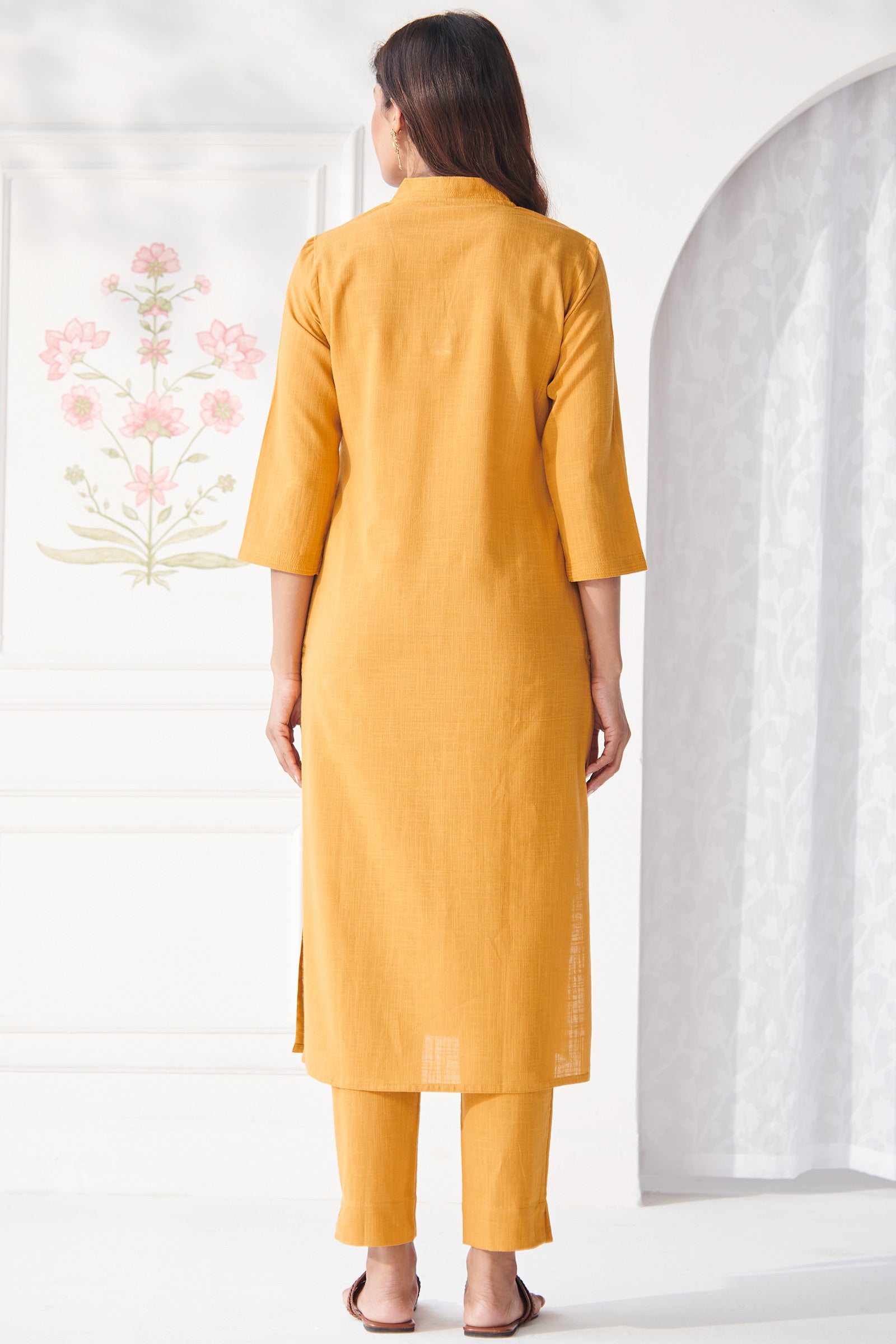 Roza Nazm Mustard Kurta