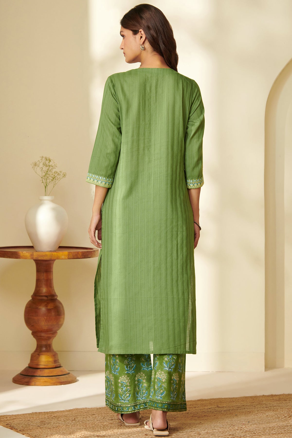 Mehraab Riya Jade Lime Kurta
