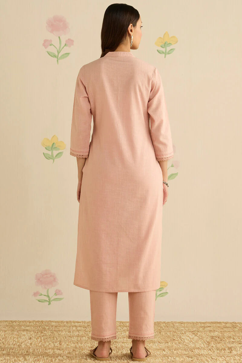 Surplus: Kashida Kiara Pink Kurta