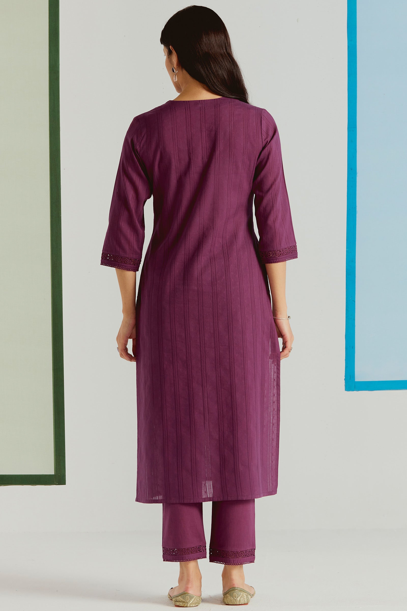 Roza Sehr Plum Kurta
