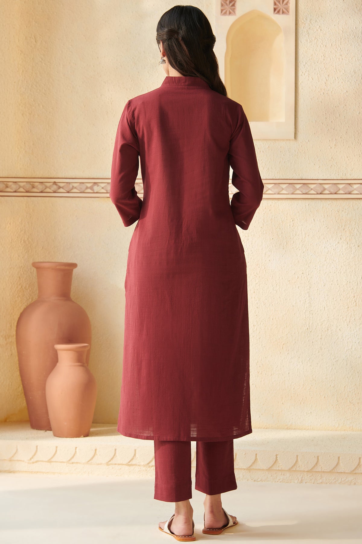 Roza Nadiya Maroon Kurta