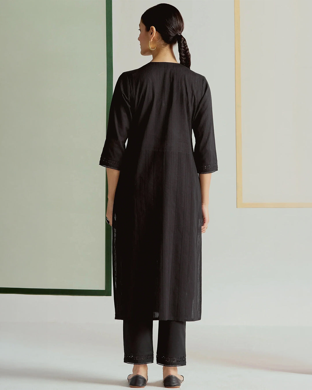 Roza Sehr Black Kurta