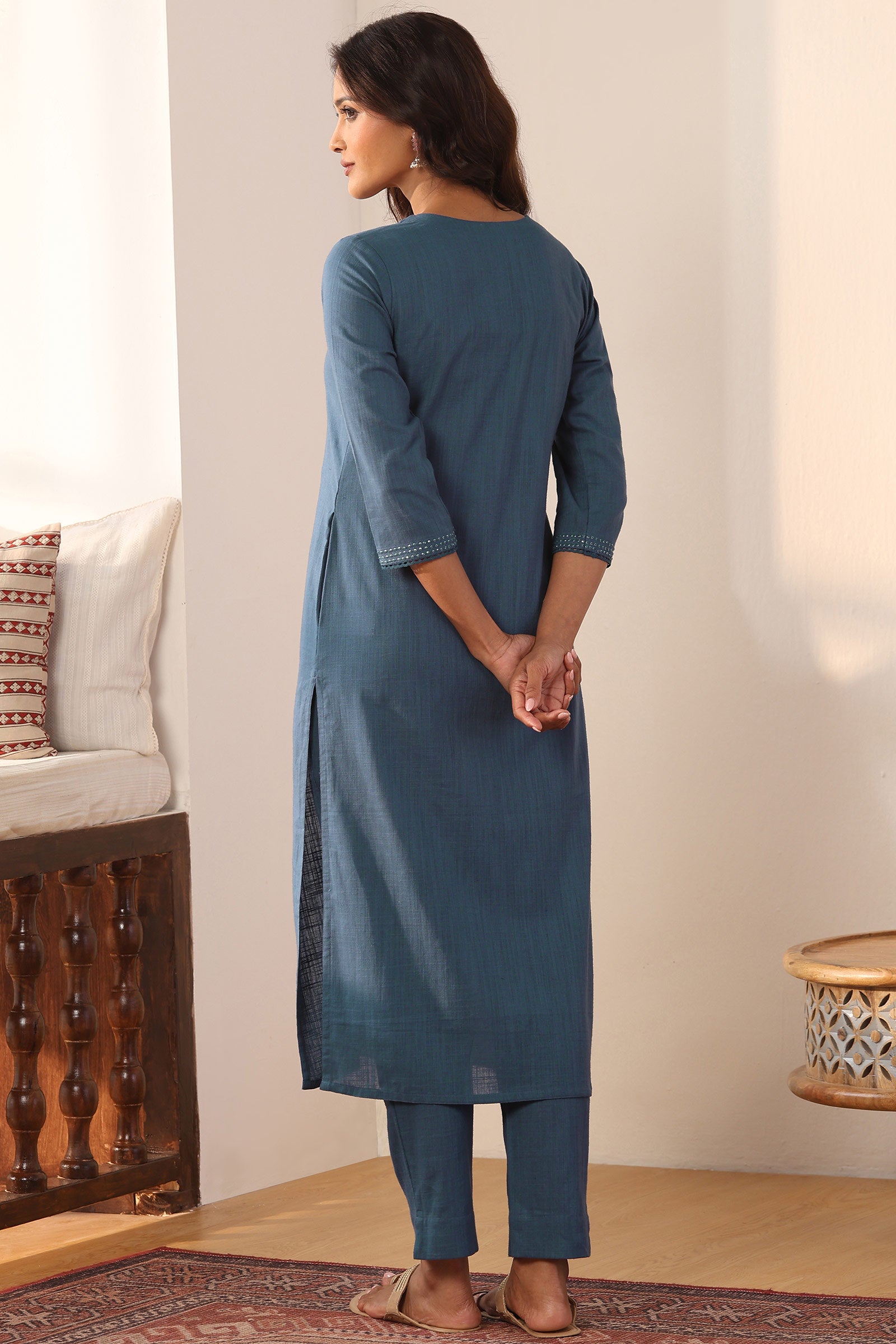 Roza Zoha Blue Kurta