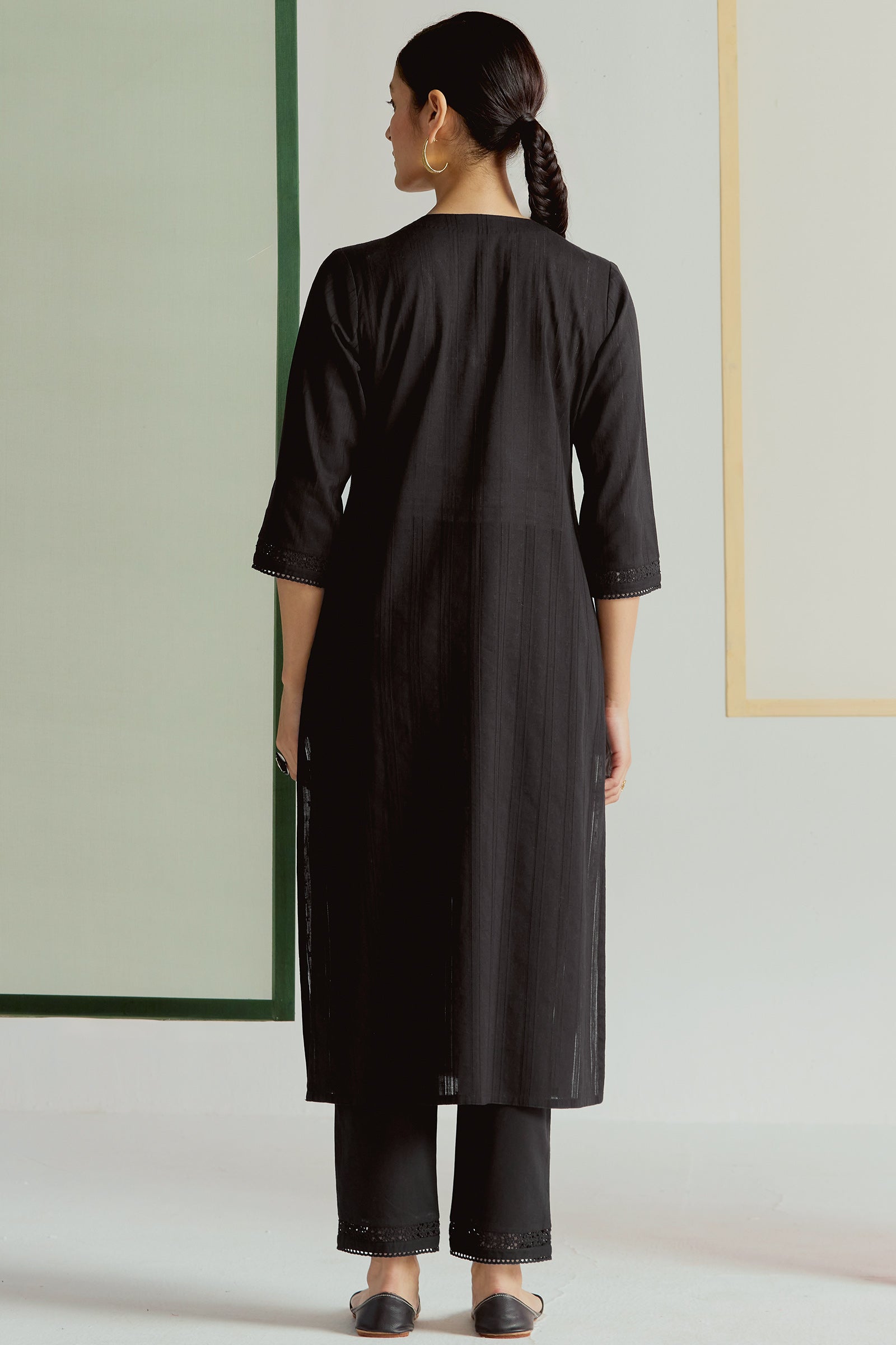 Roza Sehr Black Kurta