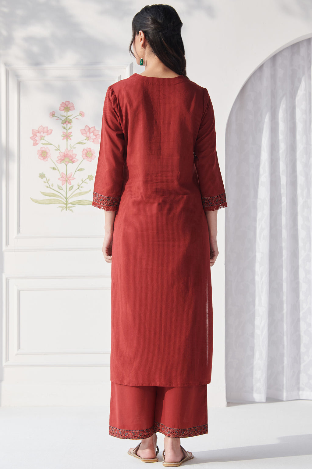 Sehra Amyra Red Ajrak Kurta