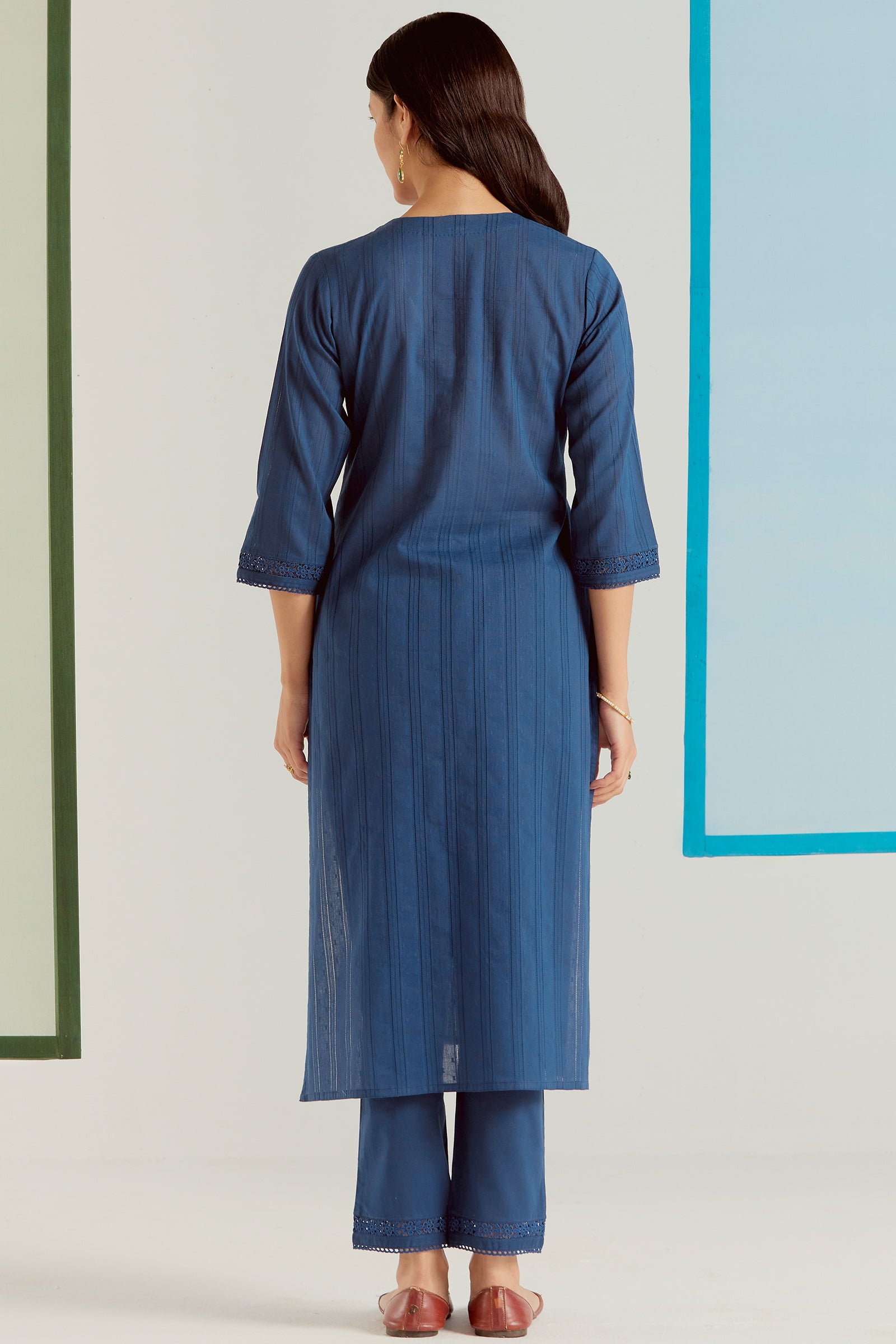 Roza Sehr Blue Kurta