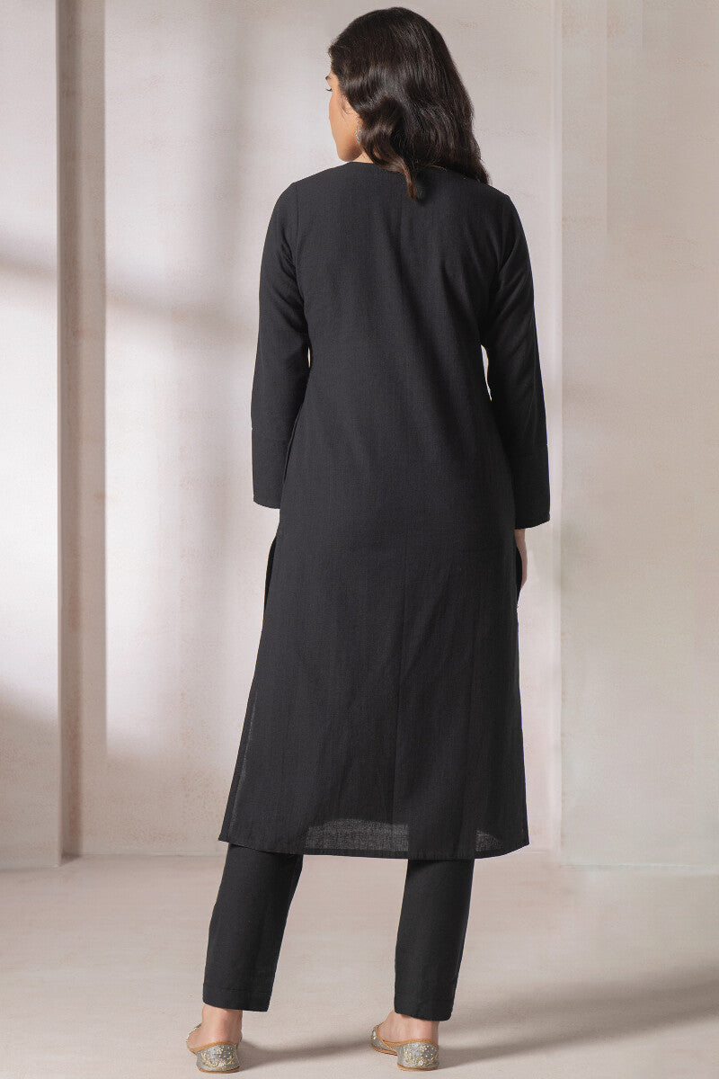 Naadirah Zoya Black Handloom Kurta