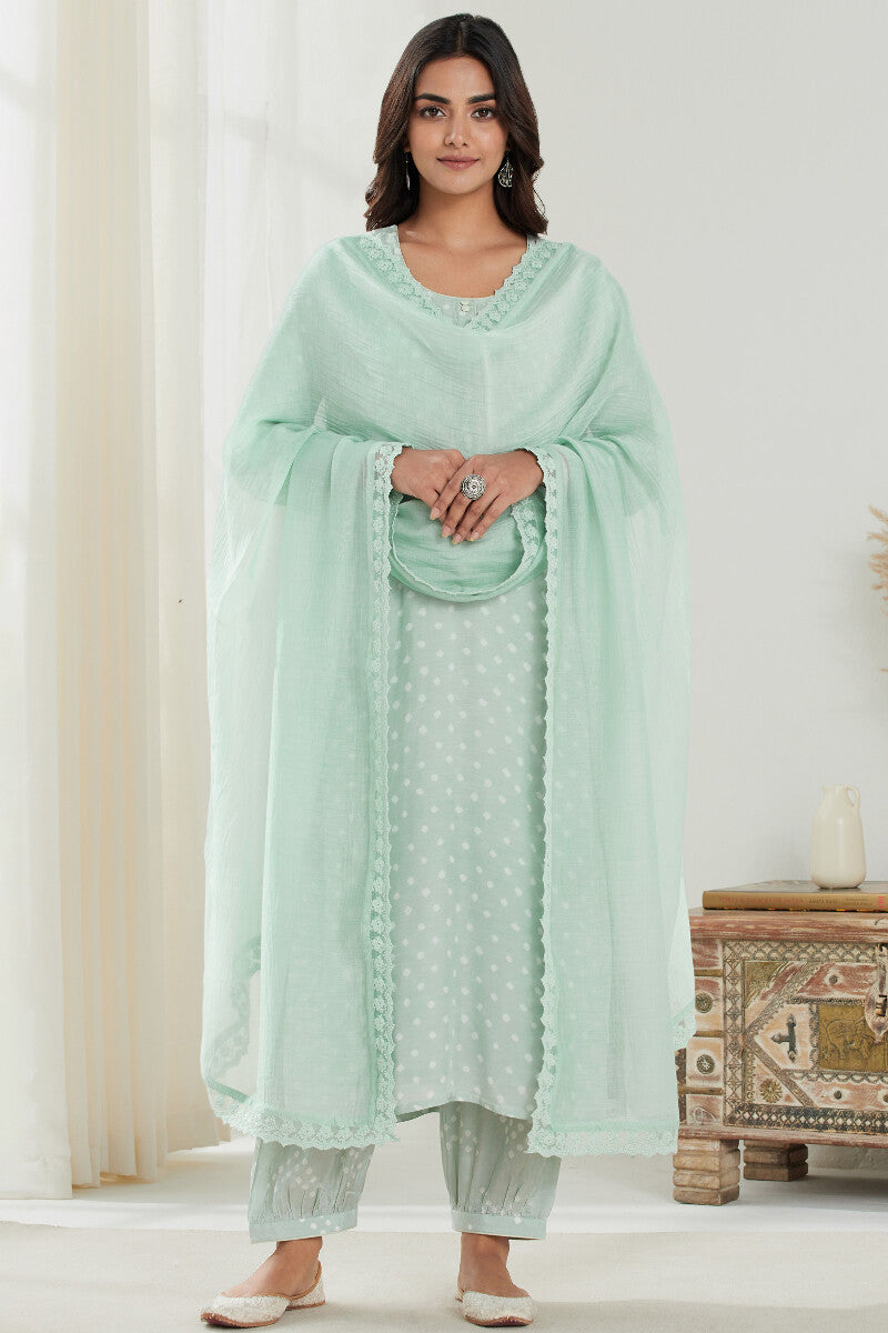 Gauhar Afroza Green Bandhej Kurta