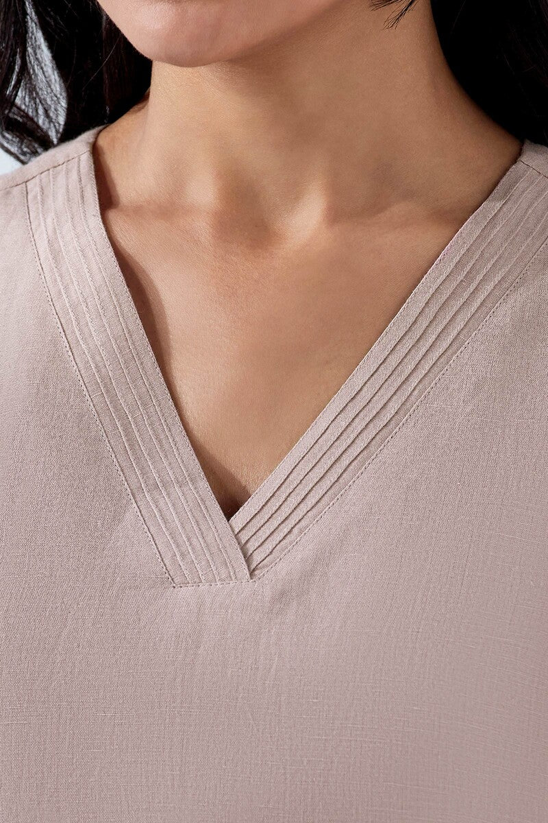 Naadirah Zoya Pink Cotton Linen Kurta