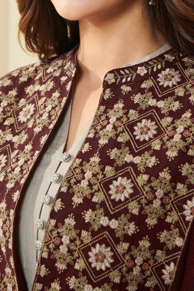Naadirah Layla Faux Wool Handloom Jacket