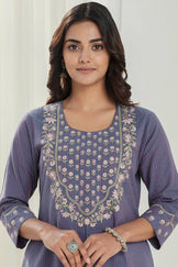 Naadirah Jia Purple Handloom Kurta