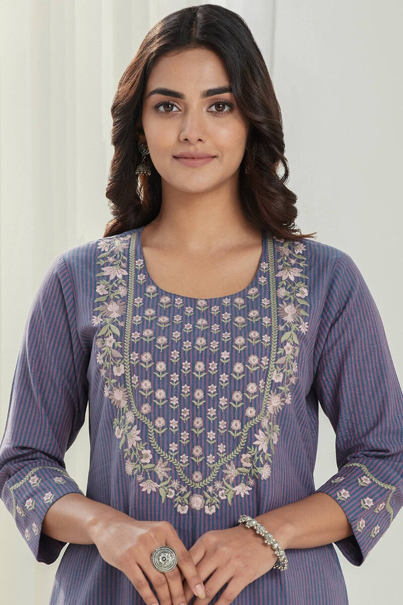 Naadirah Jia Purple Handloom Kurta