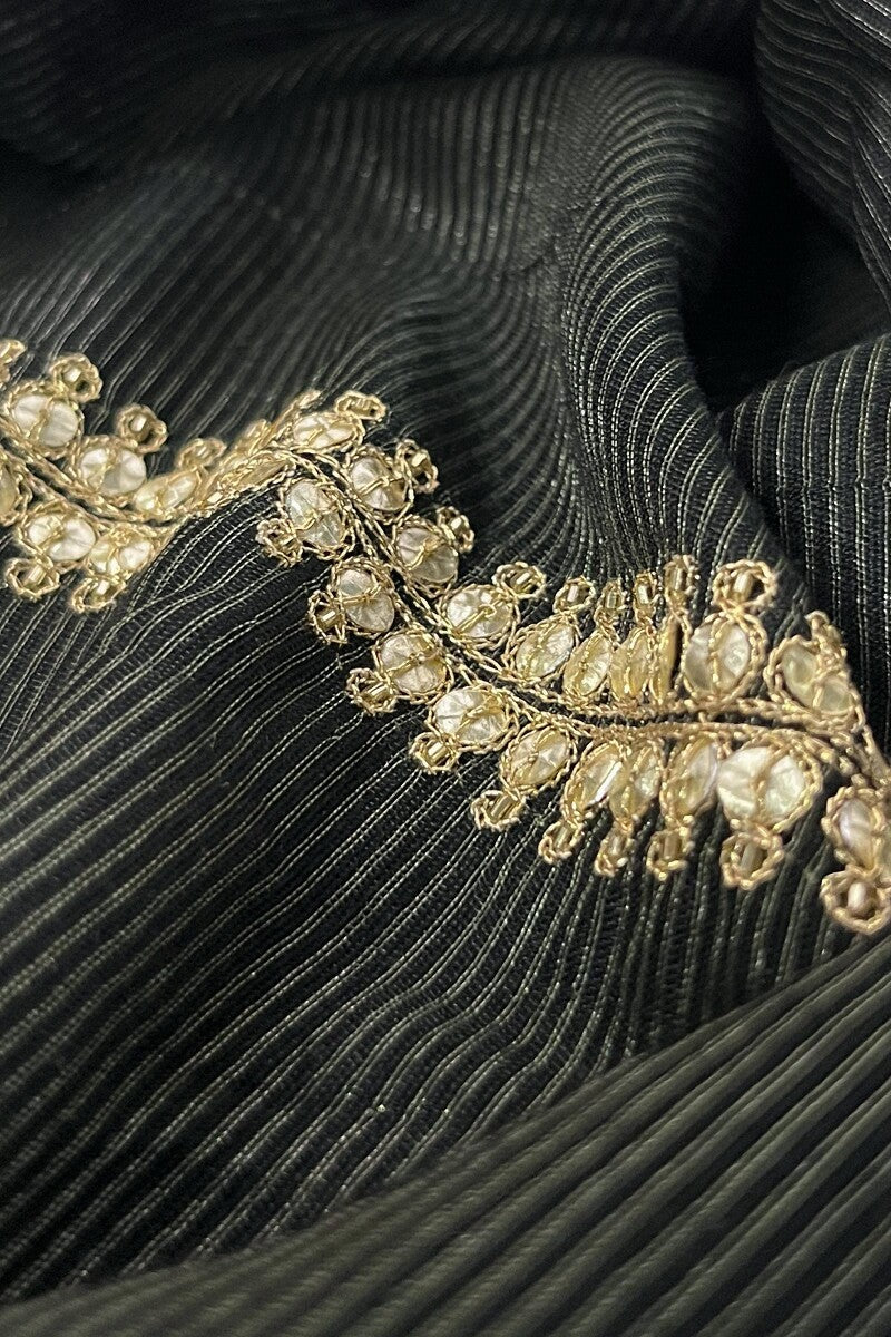 Mehrunissa Zeinab Black Chanderi Kurta