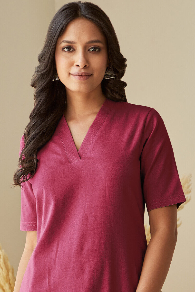 Roza Seher Carmine Pink Kurta