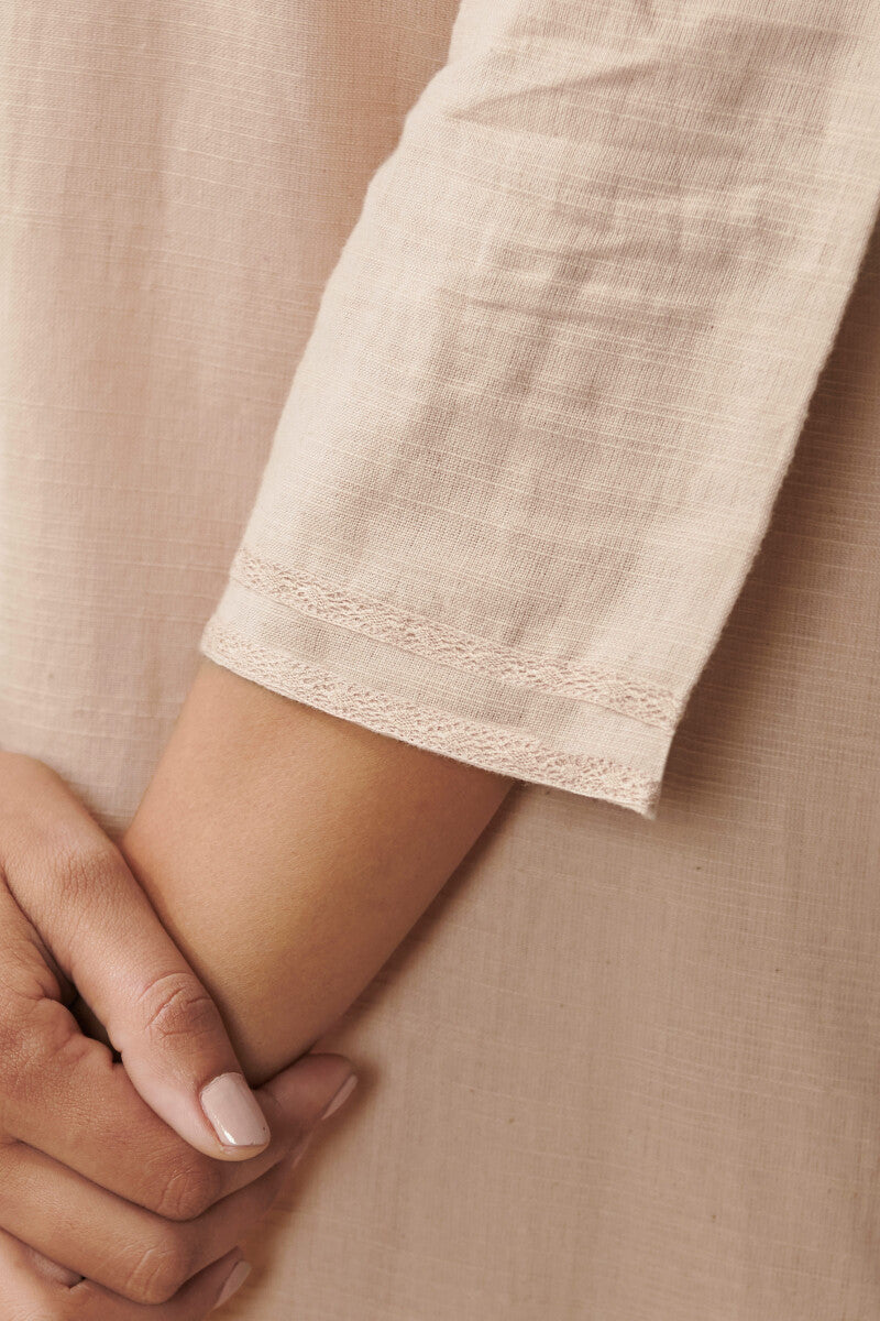 Gauhar Maira Peach Handloom Kurta