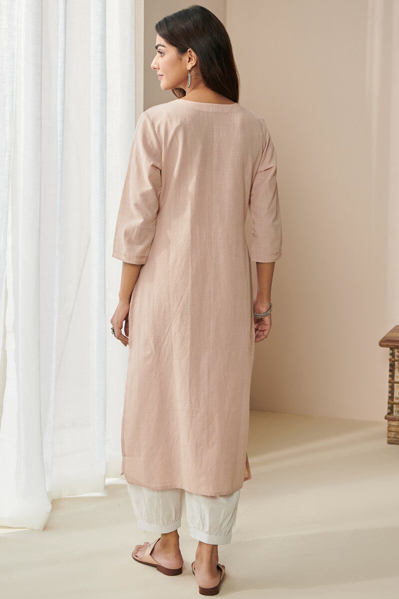 Gauhar Maira Peach Handloom Kurta